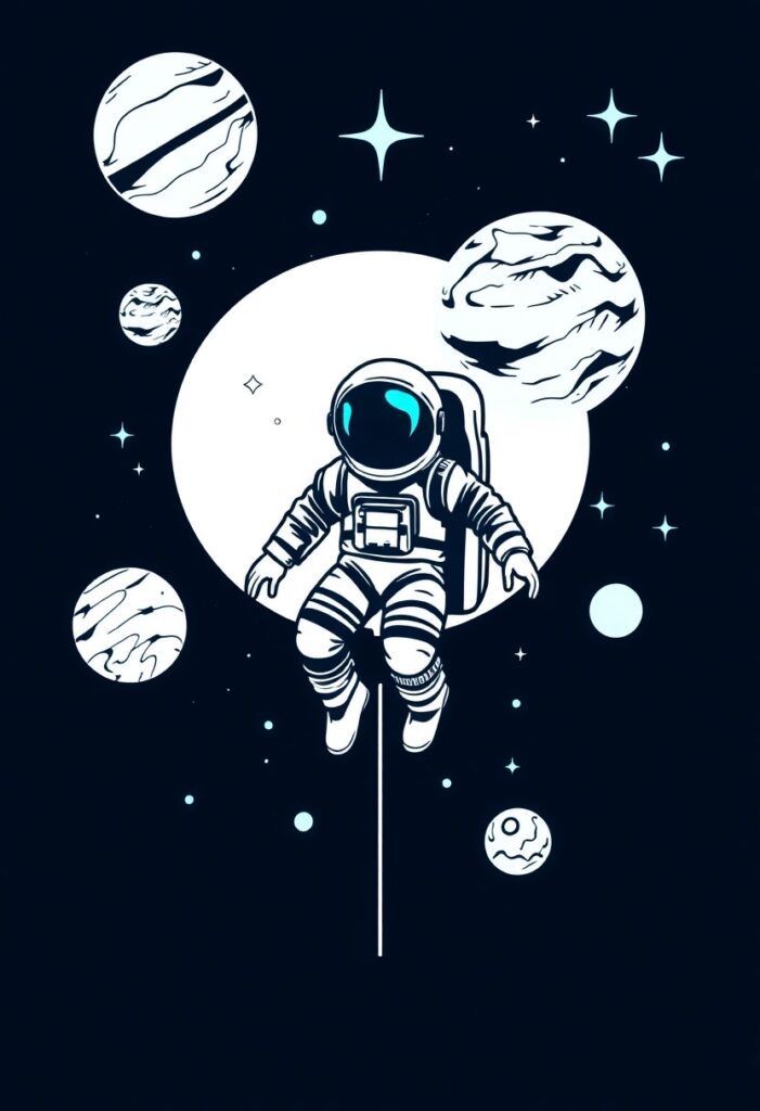 astronaut space t-shirt AI adesign