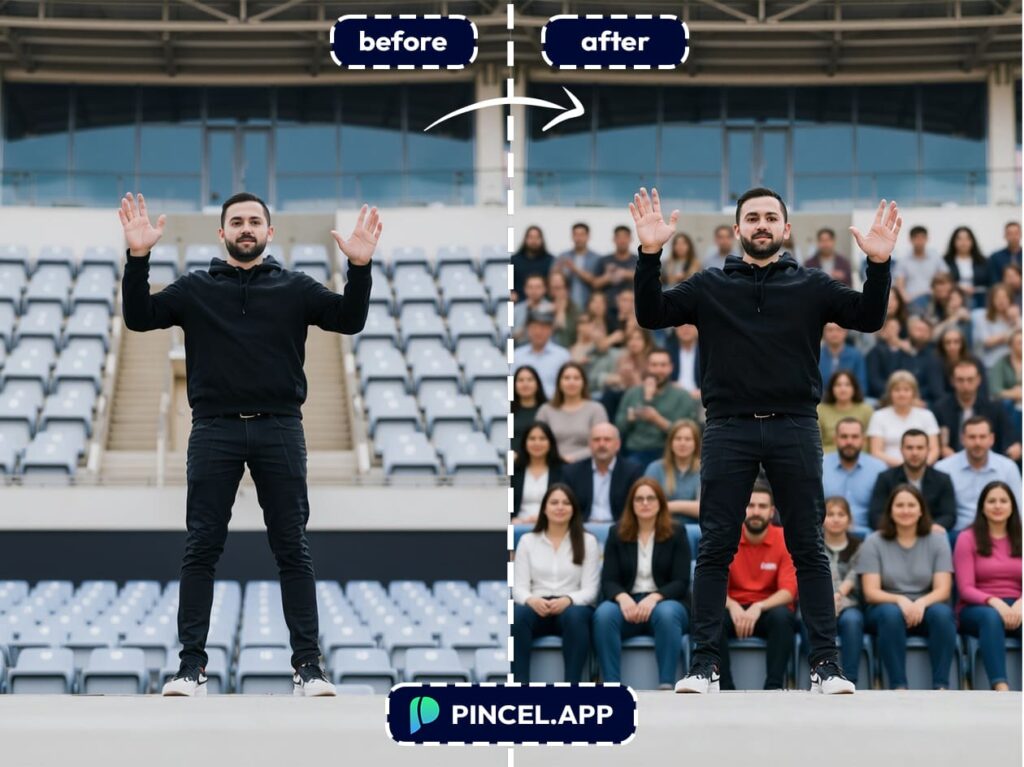 add crowd people to a an image