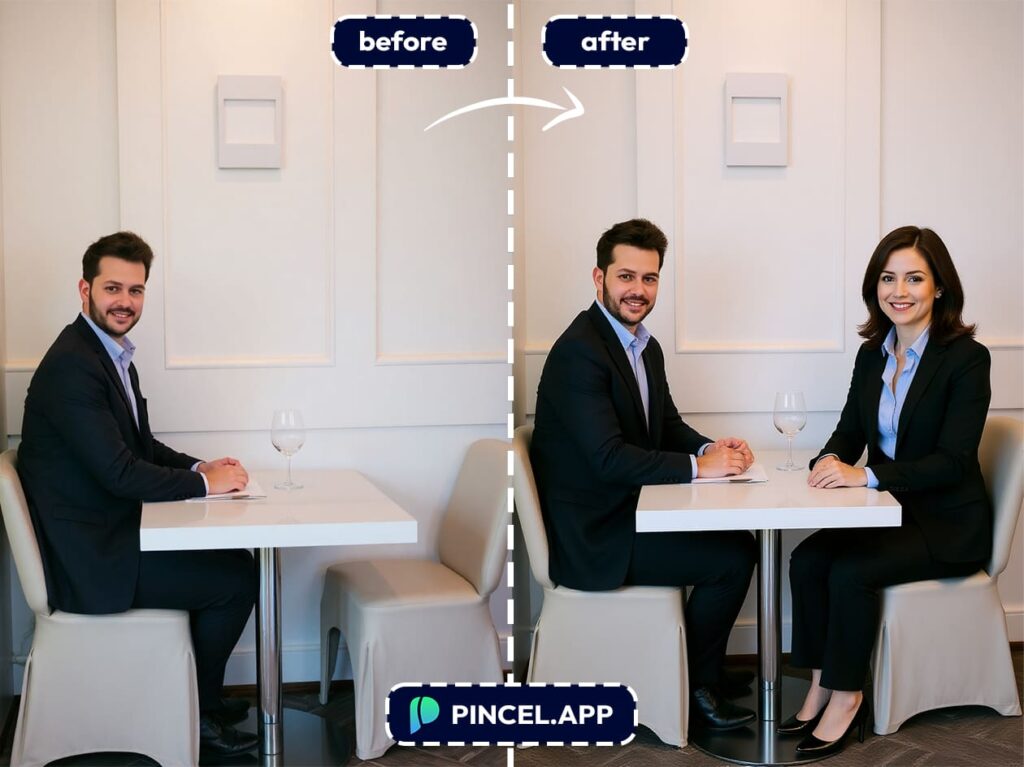 insert woman into photo