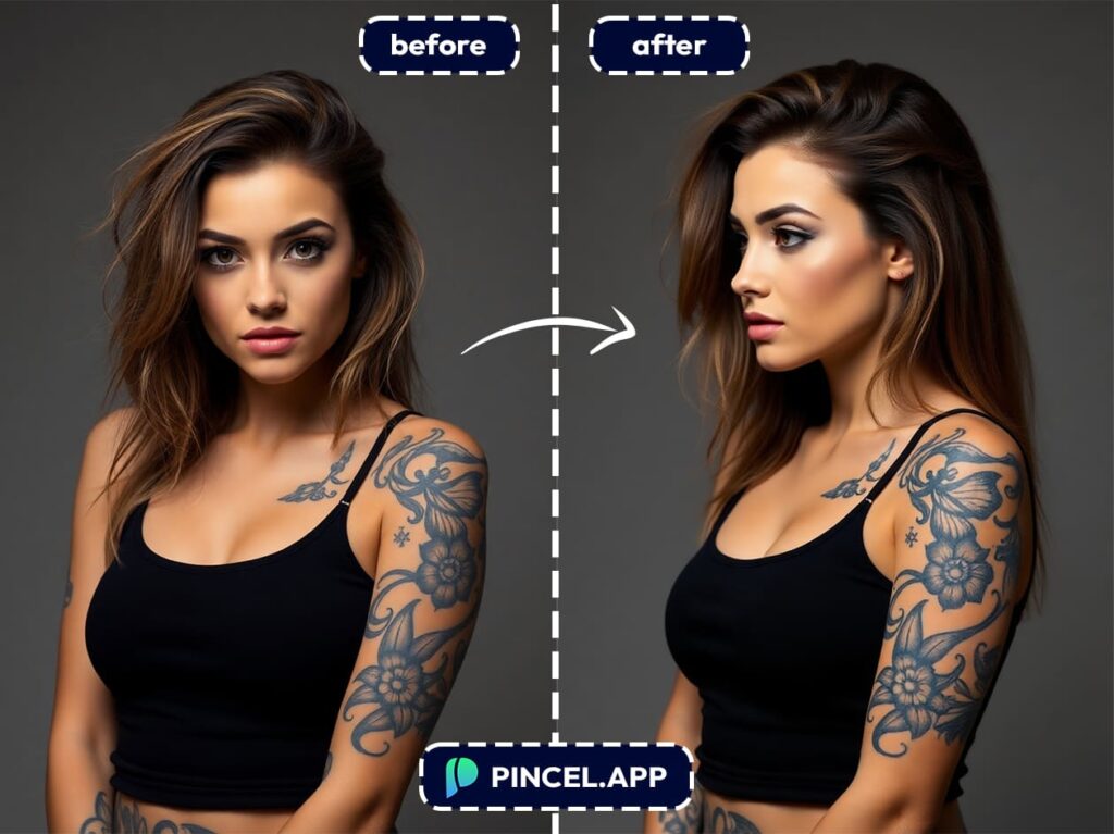 show photo from side view AI app