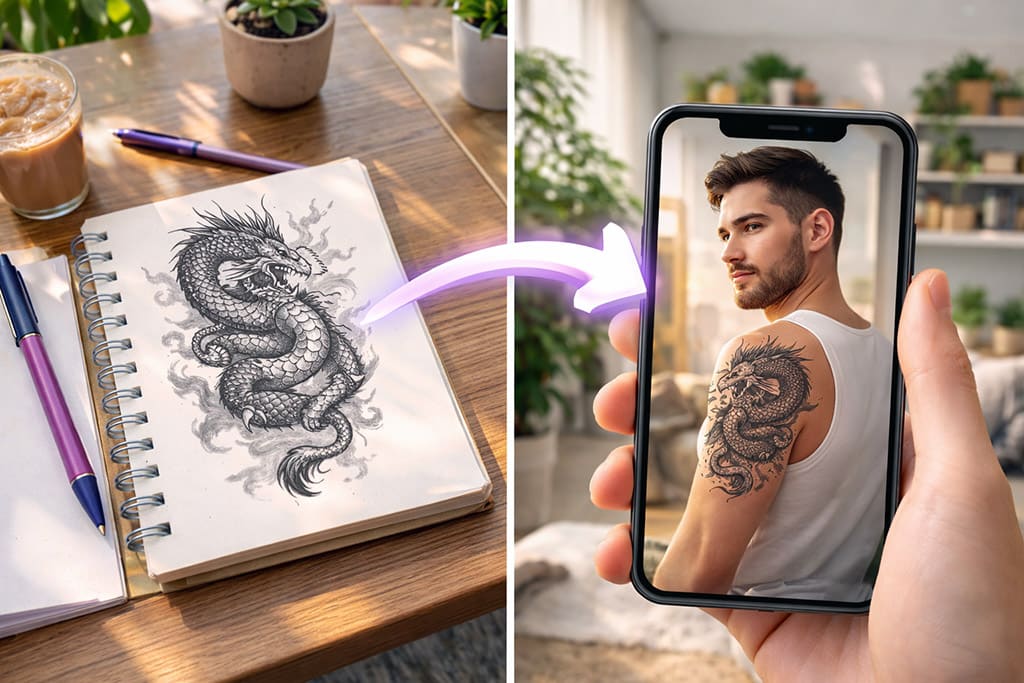 tattoo onto real photo