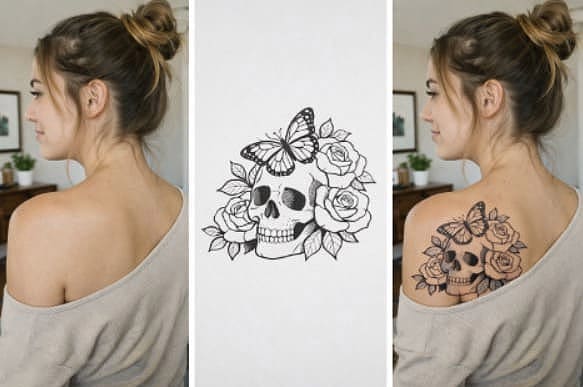 place tattoo image on photo