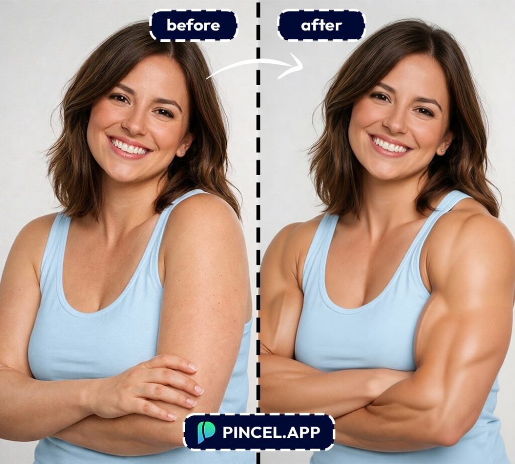 add muscles to arm on photo app