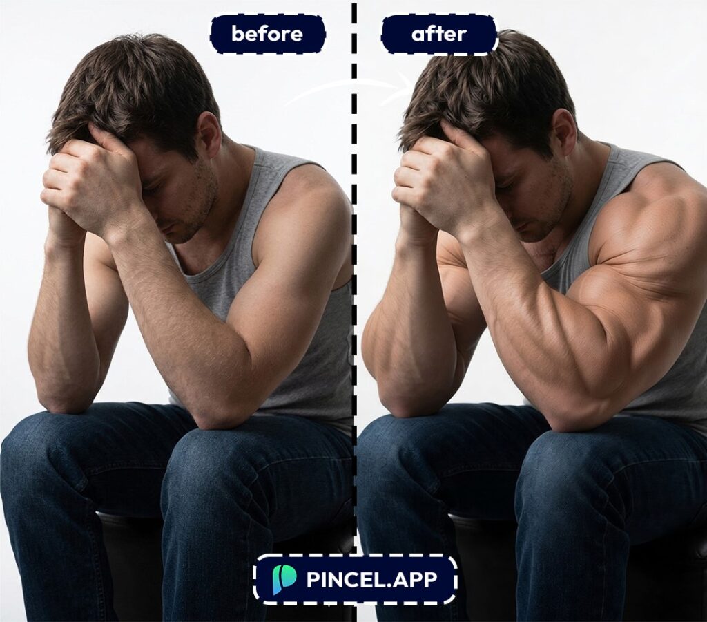 add muscles to arm on photo app