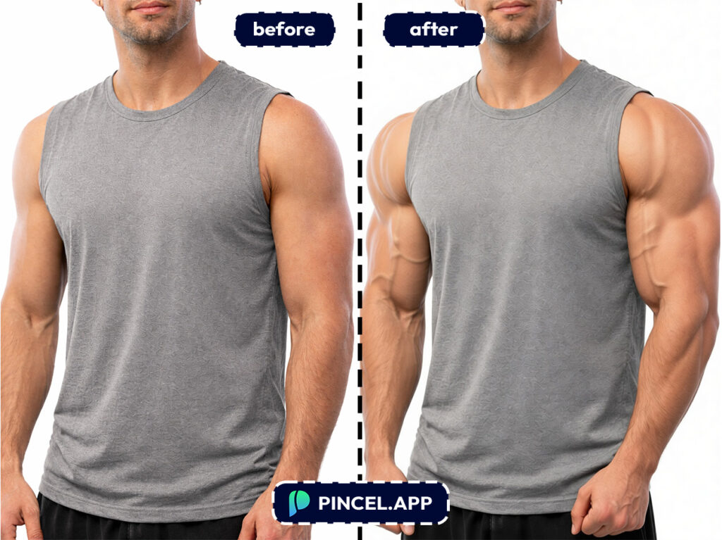 add muscles to arm on photo app