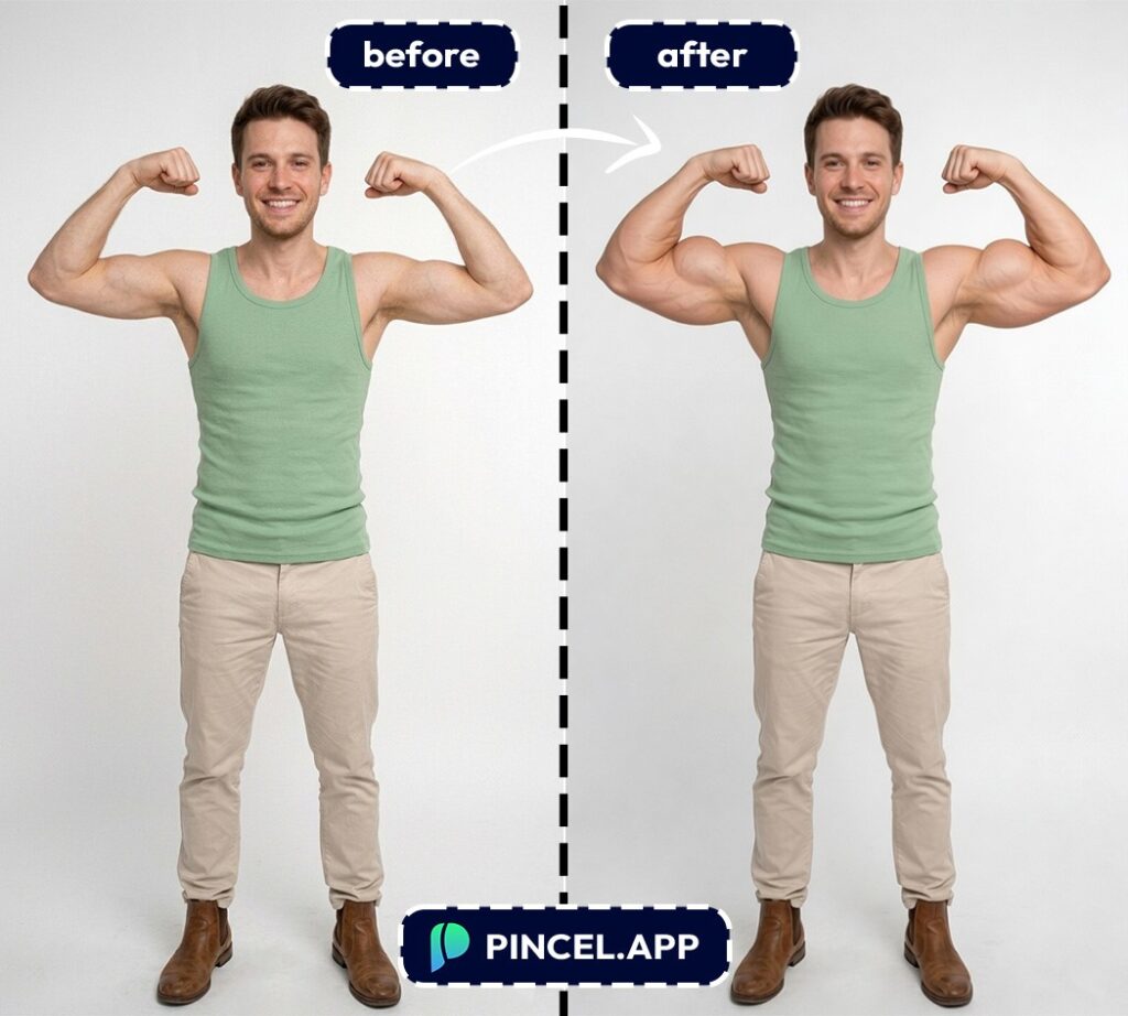 add muscles to arm on photo app