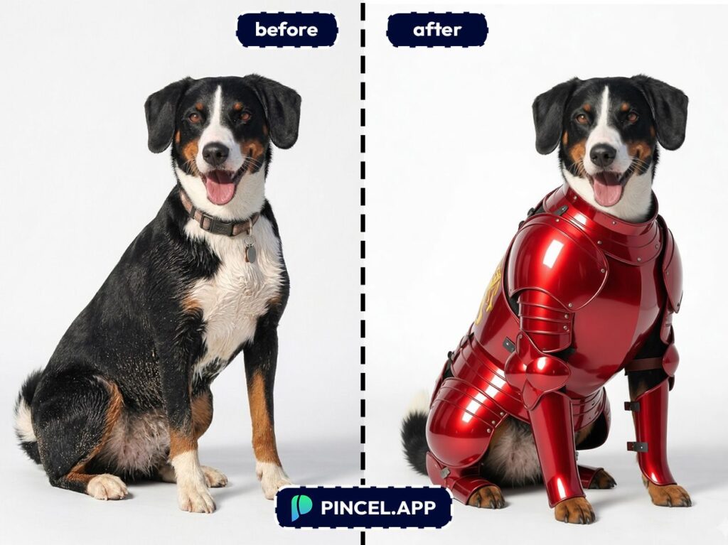 08_before-after-adding-shiny-armour-with-pincel-AI-dog-posing-studio