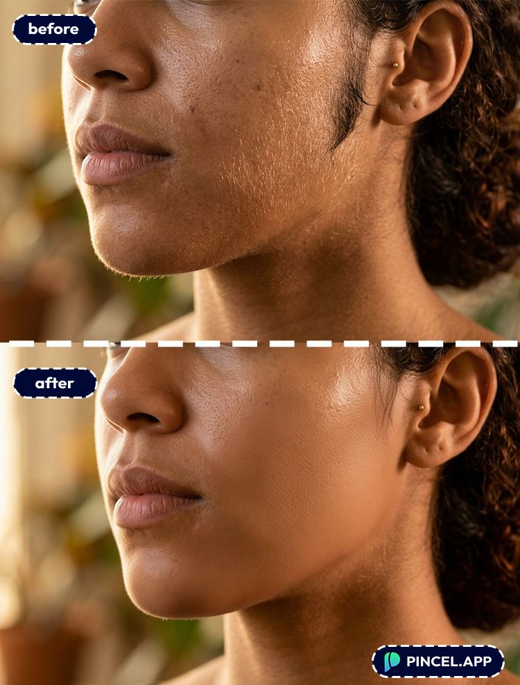 08_before-after-removing-face-hair-with-pincel-AI-black-woman-face