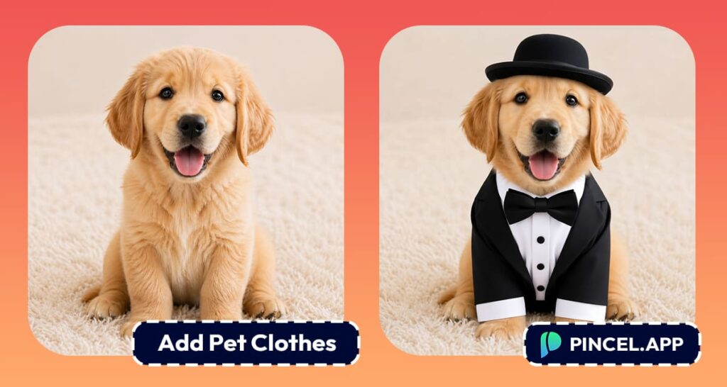 Instantly Add Clothes to Pet Photos with AI