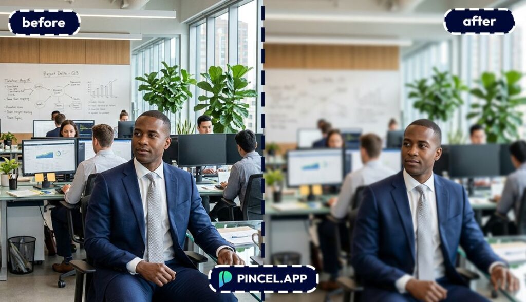 before-after-blur-background-black-male-on-office