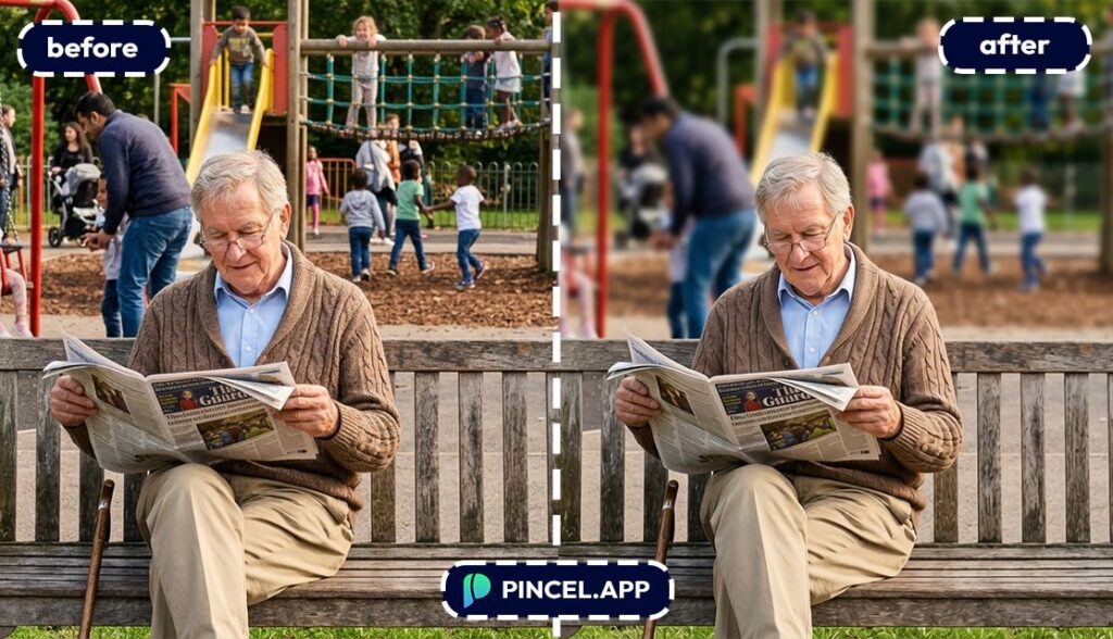 before-after-blur-background-old-man-sitting-in-park