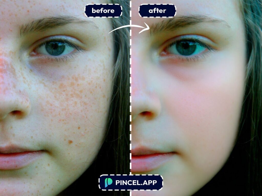 before-after-smoothing-skin-texture-with-pincel-AI-girl-face-portrait-outdoor