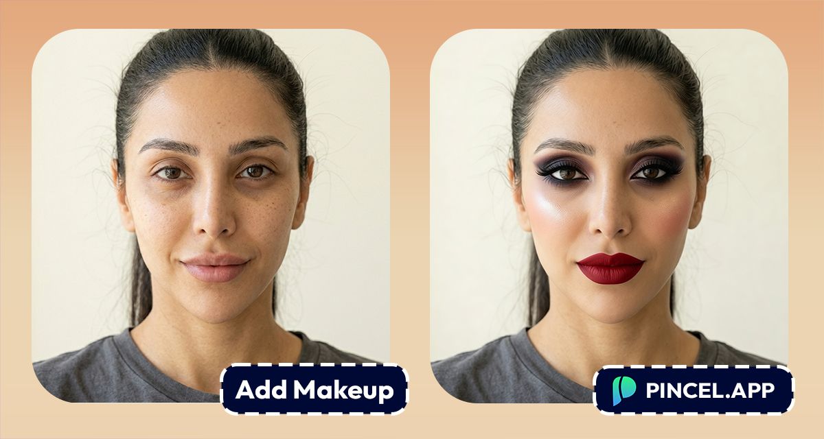 add heavy makeup to woman