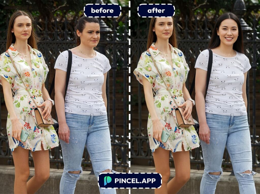 replace street photo model with pincel ai