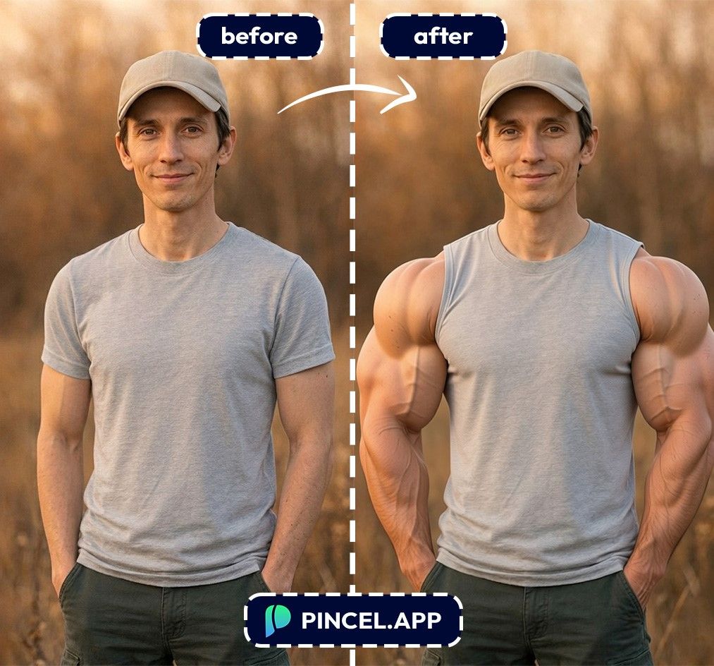 add muscles to arm on photo app