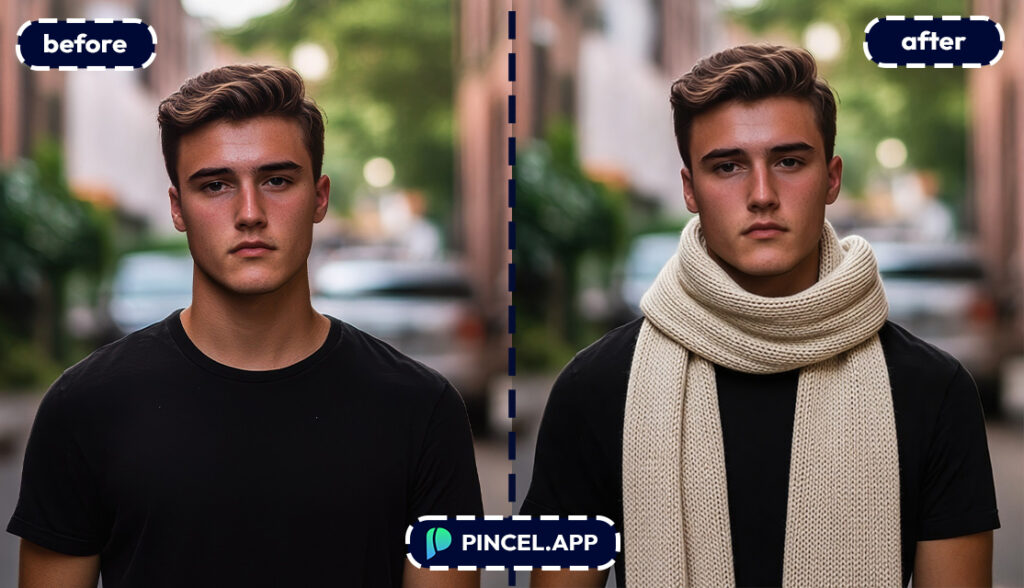 05_before-after-adding-scarf-with-pincel-AI-male-model-outdoor
