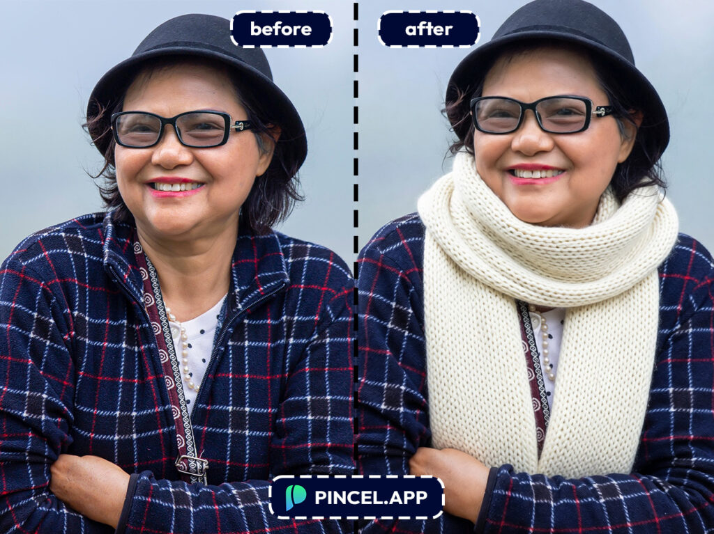 07_before-after-adding-scarf-with-pincel-AI-woman-posing
