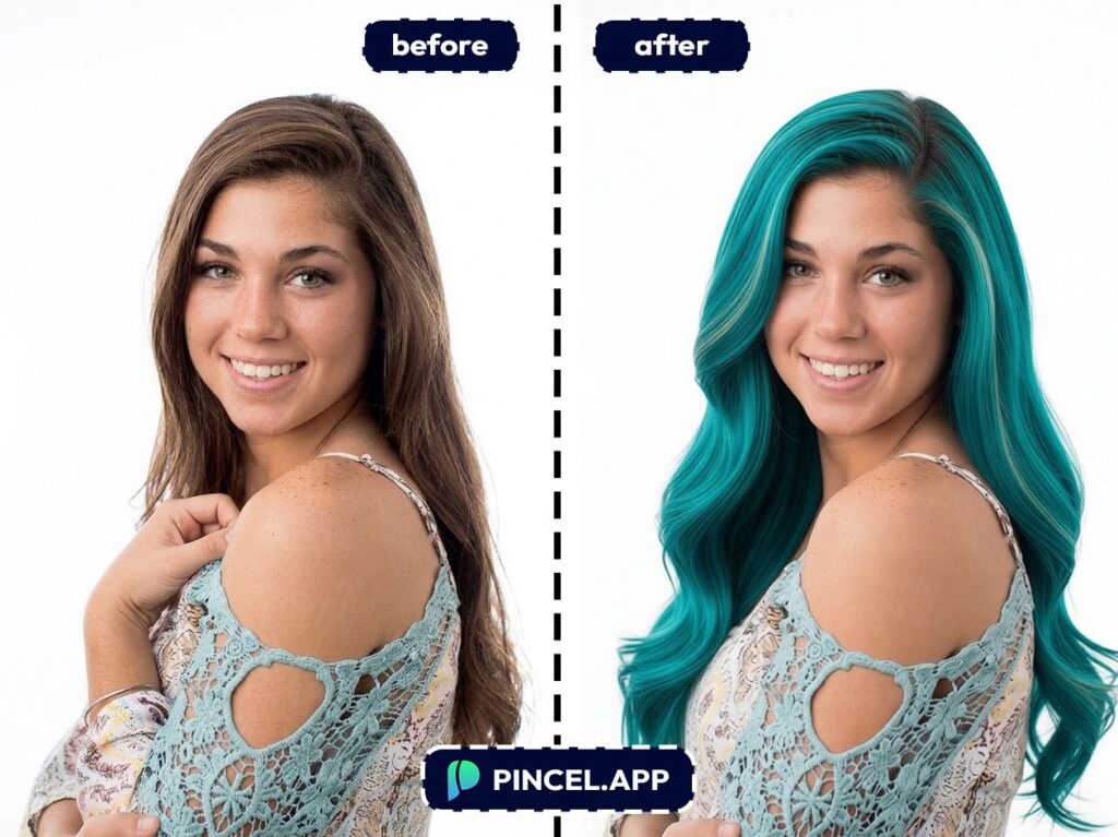 02_before-after-changing-hairstyle-with-pincel-AI-female-model-posing