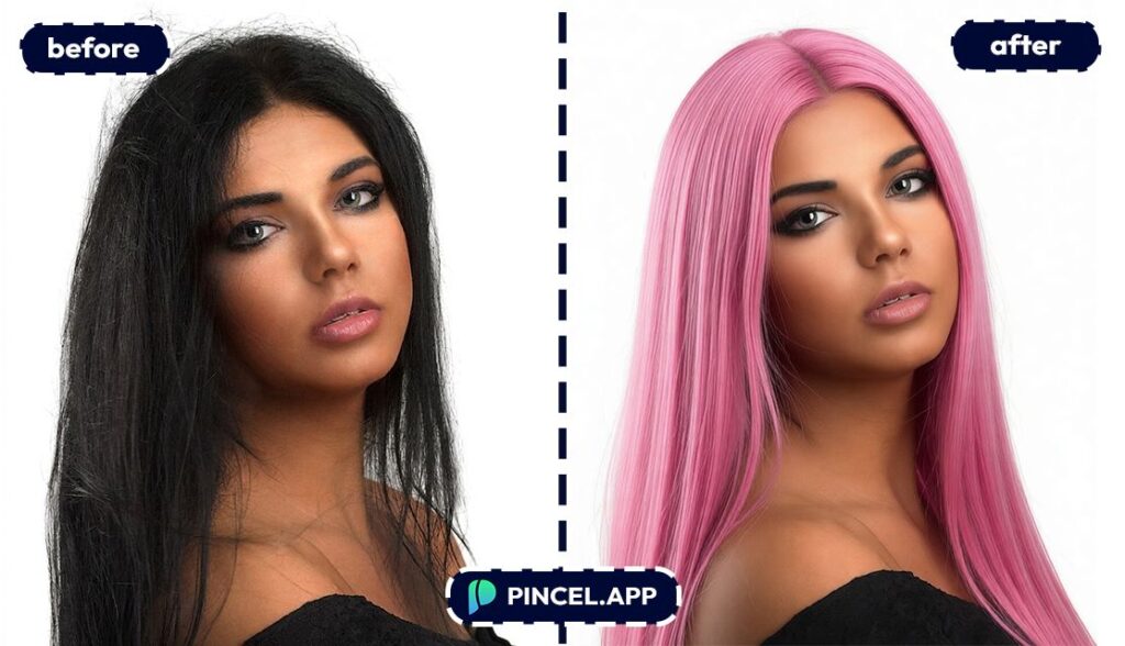 05_before-after-changing-hairstyle-with-pincel-AI-female-model-indoor