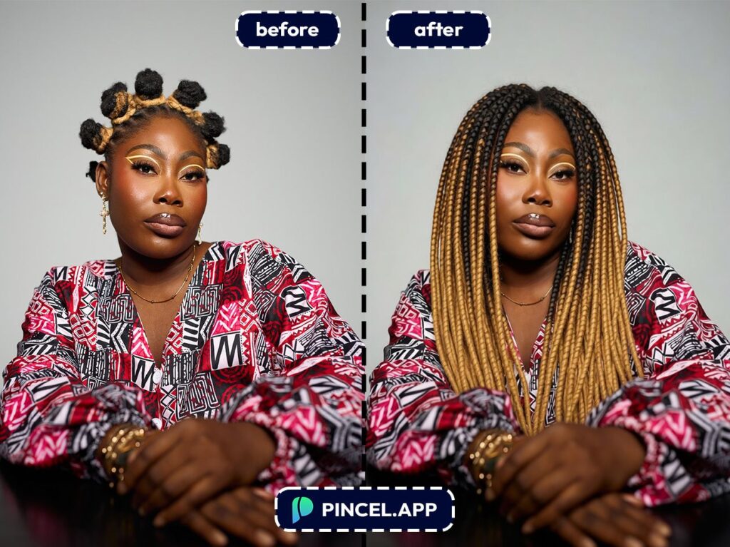 06_before-after-adding-dreadlocks-with-pincel-AI-black-woman-sitting