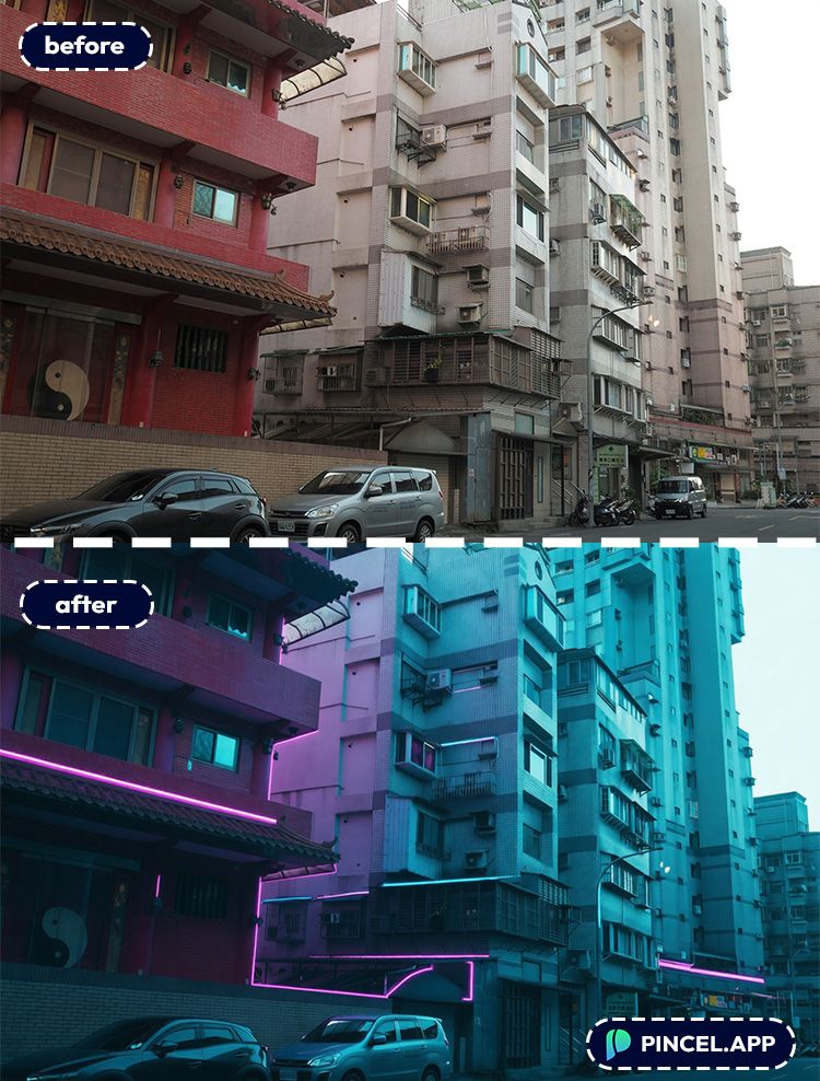 10_before-after-creating-cyberpunk-cinematic-look-with-pincel-AI-street-scene
