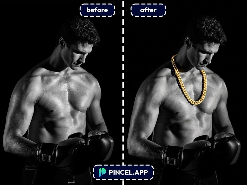 10_before-after-visualizing-necklace-with-pincel-AI-fitness-model