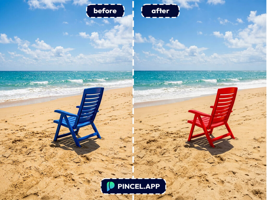 10_before-after-recoloring-image-with-pincel-AI-blue-chair-at-beach
