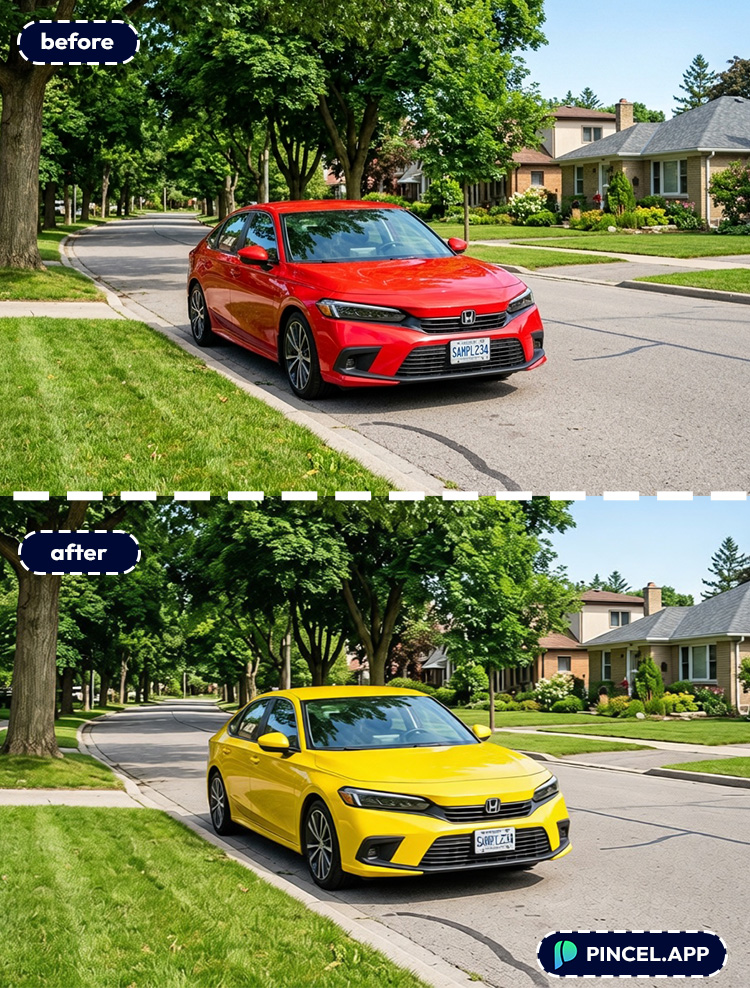 05_before-after-recoloring-image-with-pincel-AI-car-in-suburban-area
