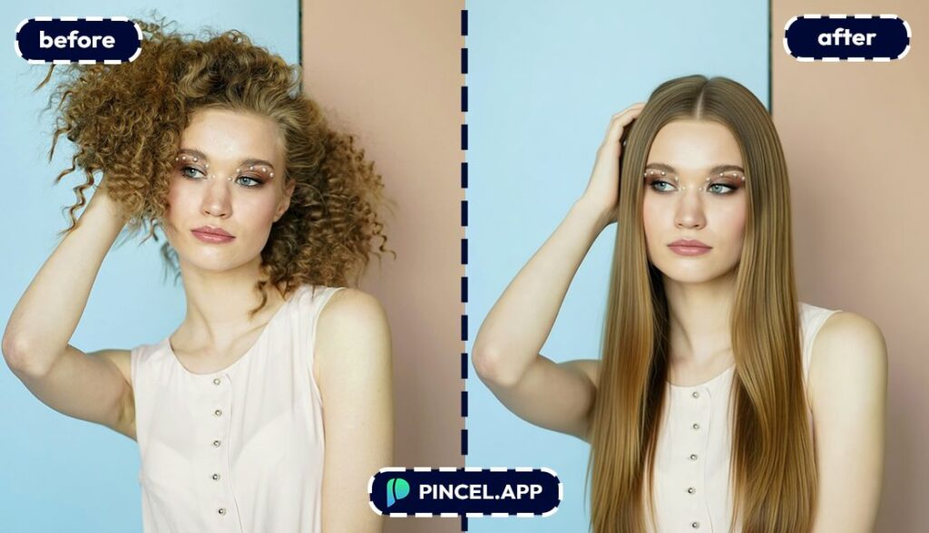 04_before-after-straightening-curly-hair-with-pincel-AI-white-woman-with-curly-hair
