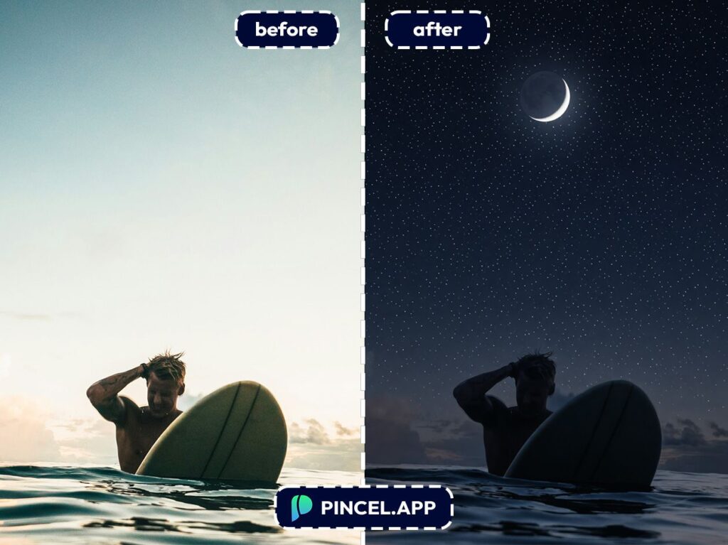 06_before-after-adding-night-sky-with-pincel-AI-surfing-scene

