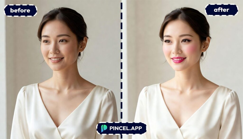 06_before-after-applying-bridal-makeup-with-pincel-AI-asian-woman-side-view
