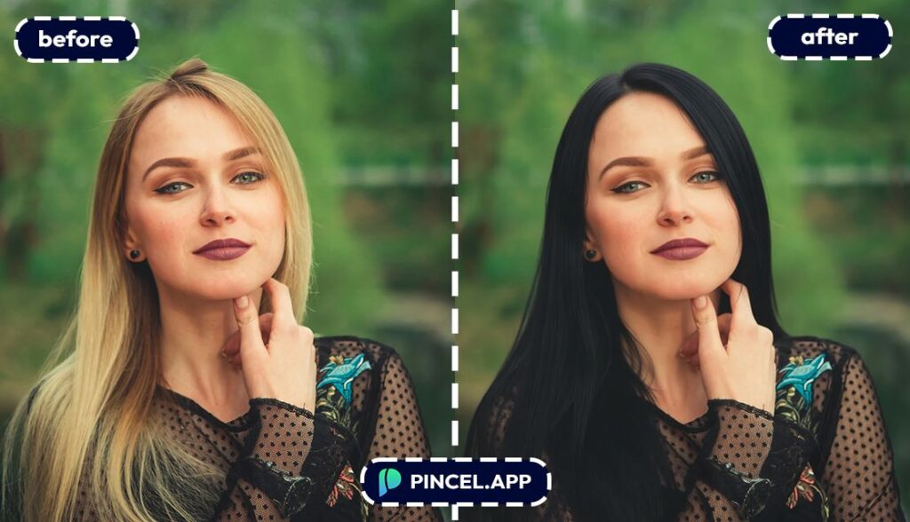 06_before-after-making-hair-black-with-pincel-AI-blonde-girl-outdoor
