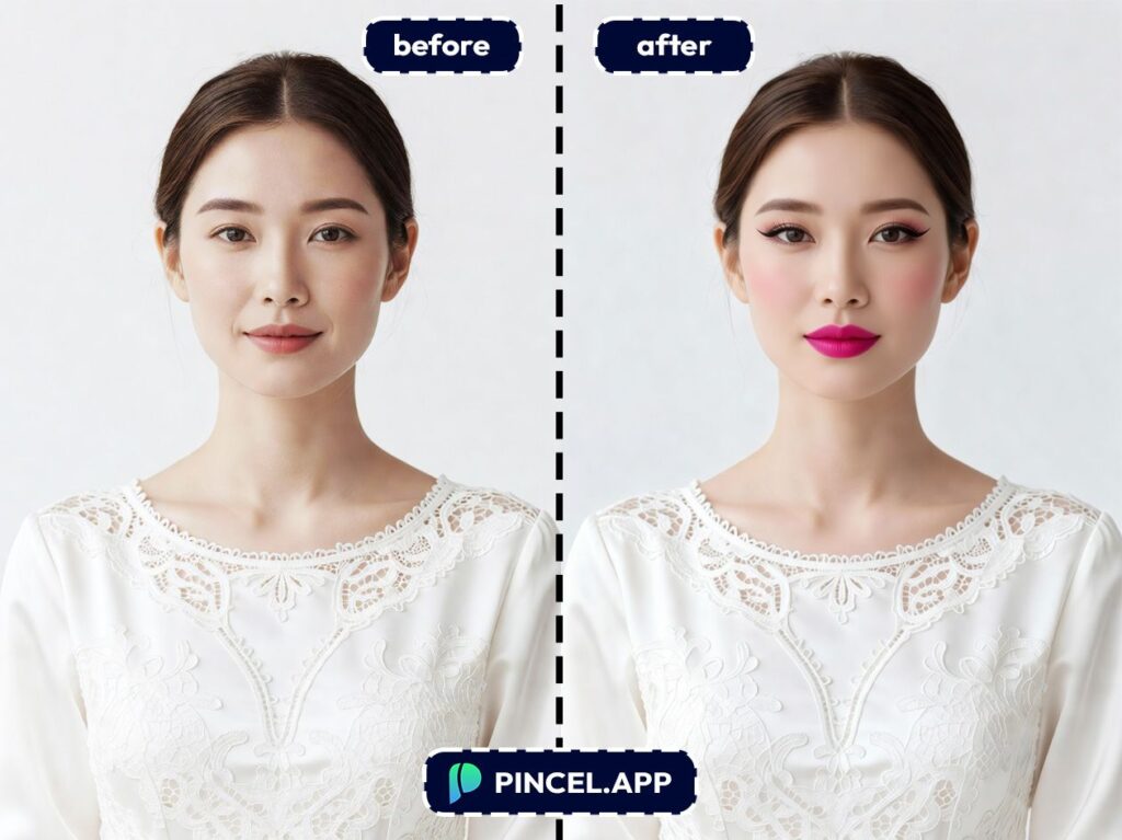 07_before-after-creating-bridal-look-with-pincel-AI-smiling-asian-woman
