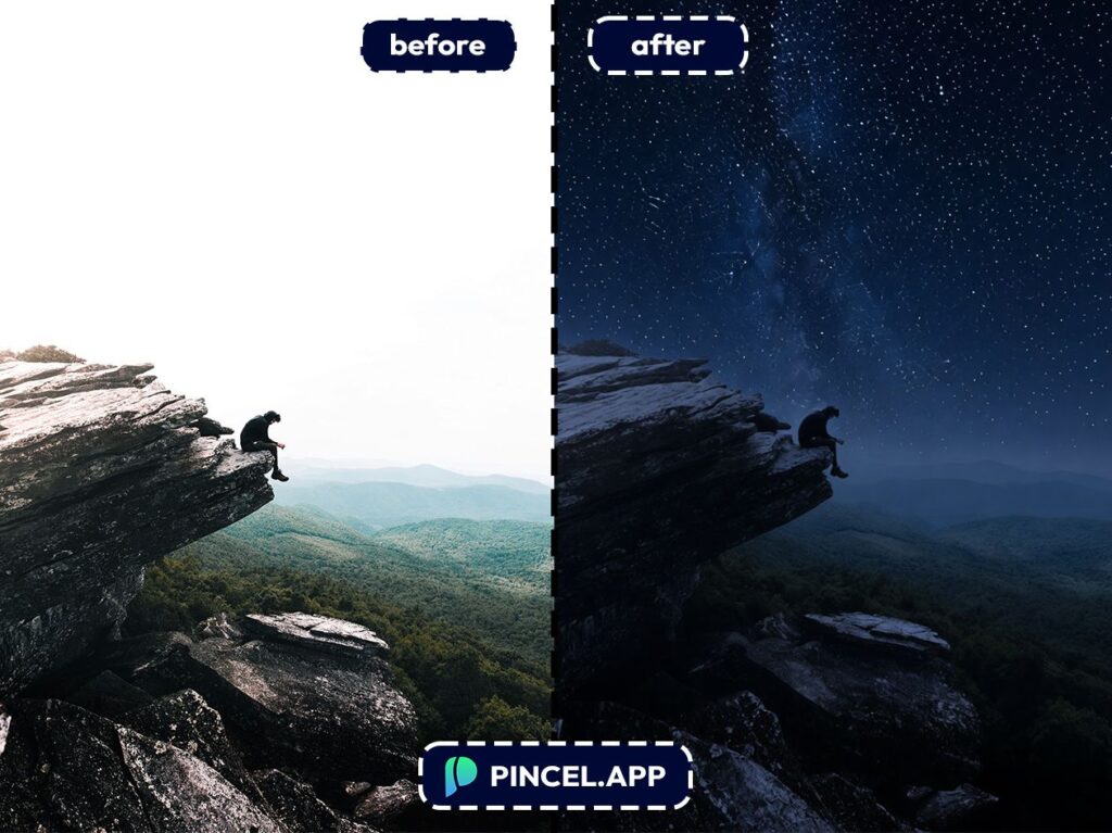 09_before-after-adding-night-sky-with-pincel-AI-hiker-sitting-on-top
