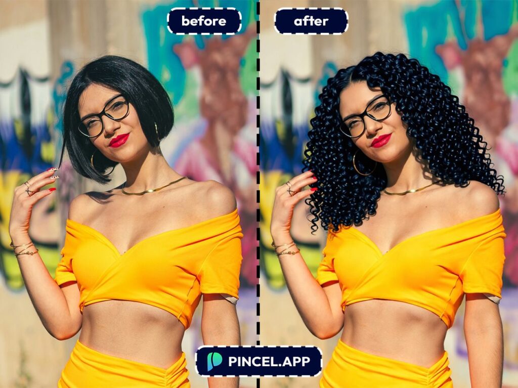 11_before-after-applying-zendaya-hairstyle-with-pincel-AI-woman-outdoor
