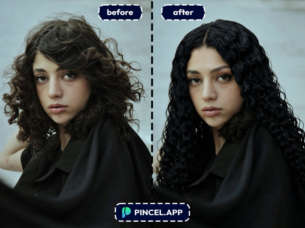 13_before-after-applying-zendaya-hairstyle-with-pincel-AI-woman-outdoor
