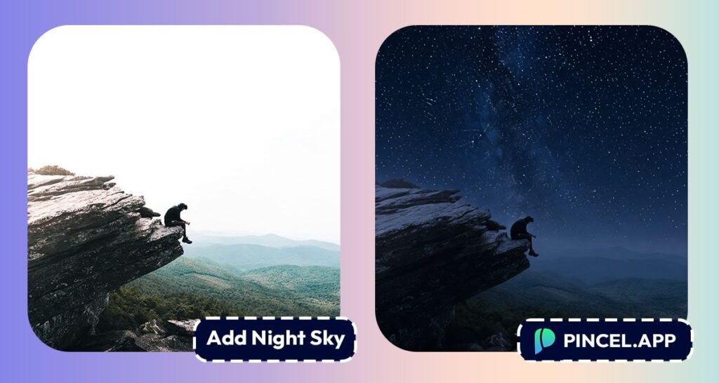 Add Night Sky to a Photo using AI