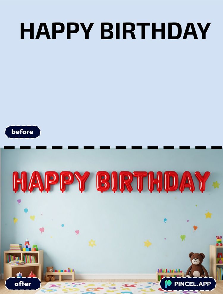 01_before-after-creating-balloon-letters-with-pincel-AI-happy-birthday-text-on-wall
