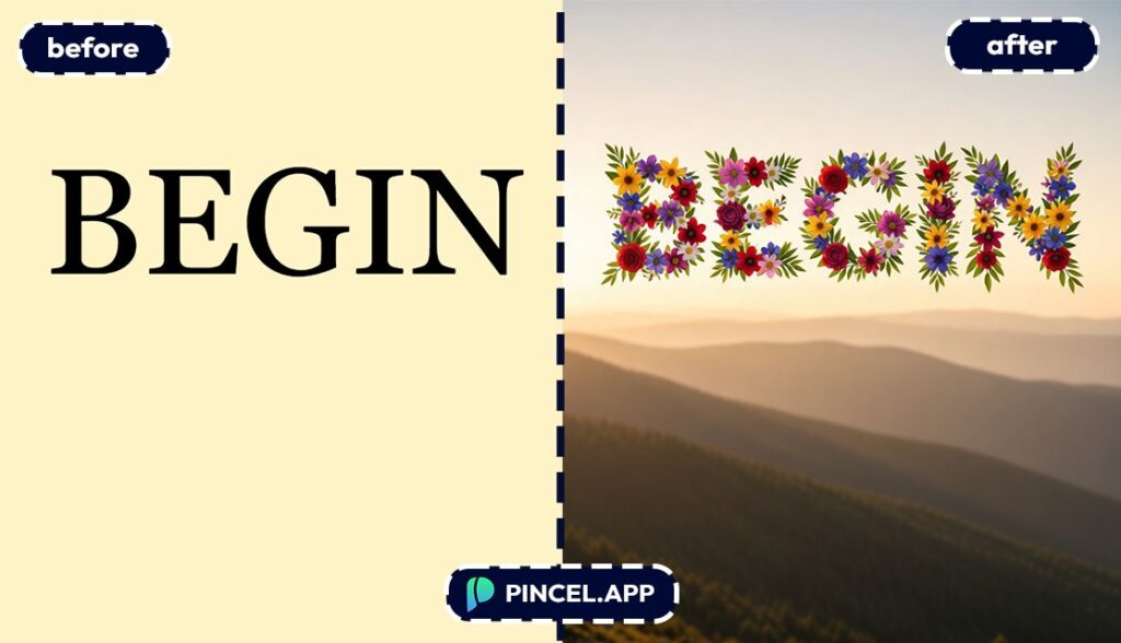 01_before-after-creating-floral-letters-with-pincel-AI-letter-b-on-mountain-background
