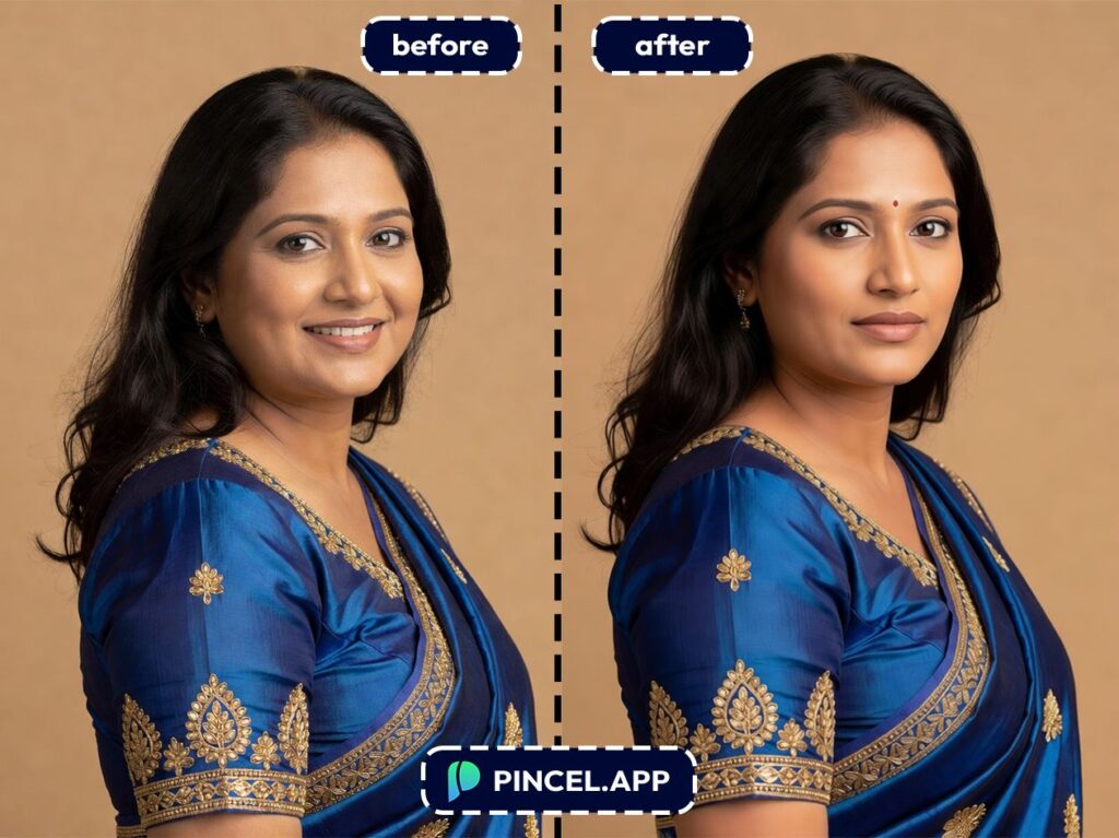 03_before-after-sculpting-jawline-with-pincel-AI-indian-woman

