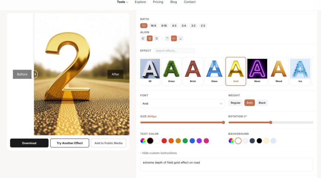 2-text-in-golden-with-depth-effect