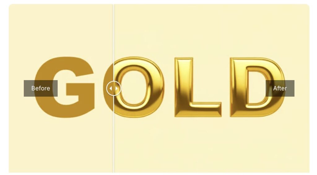 text to gold 3d effect