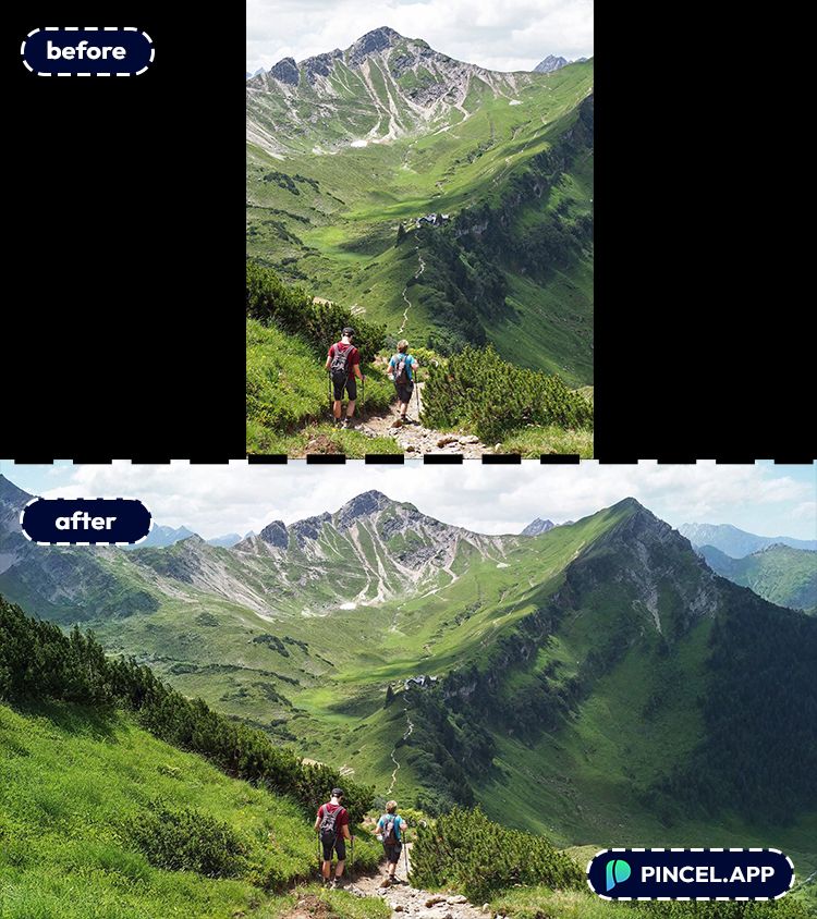 03_before-after-turning-portrait-into-landscape-with-pincel-AI-mountain-view
