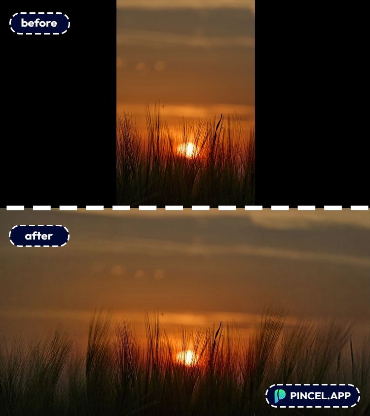 04_before-after-expanding-portrait-to-landscape-with-pincel-AI-sunset-at-the-field
